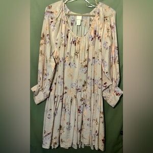 H&M Floral Cream Dress ~M~ NWOT